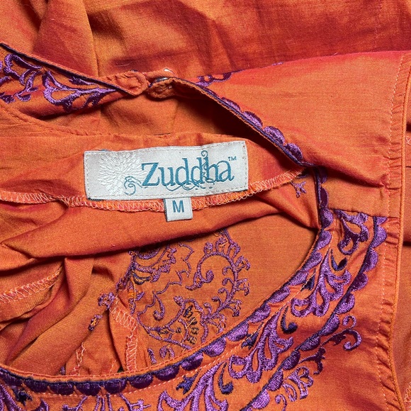 🔶 Orange Cloth Dress with Purple Embroidery 💜 - Picture 6 of 6